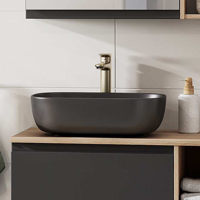 Cersanit Moduo szafka boczna 160 cm wysoka wisząca antracyt S590-070-DSM - Wysyłka w 24h