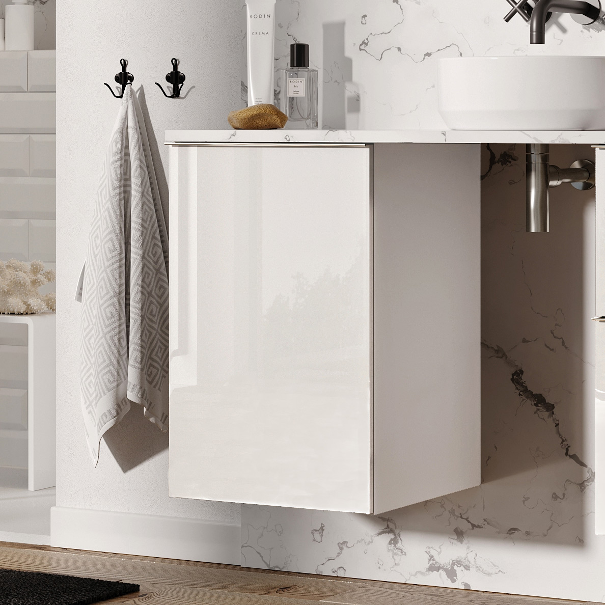 Elita Look szafka 40 cm wisząca boczna biały połysk RE080400028060