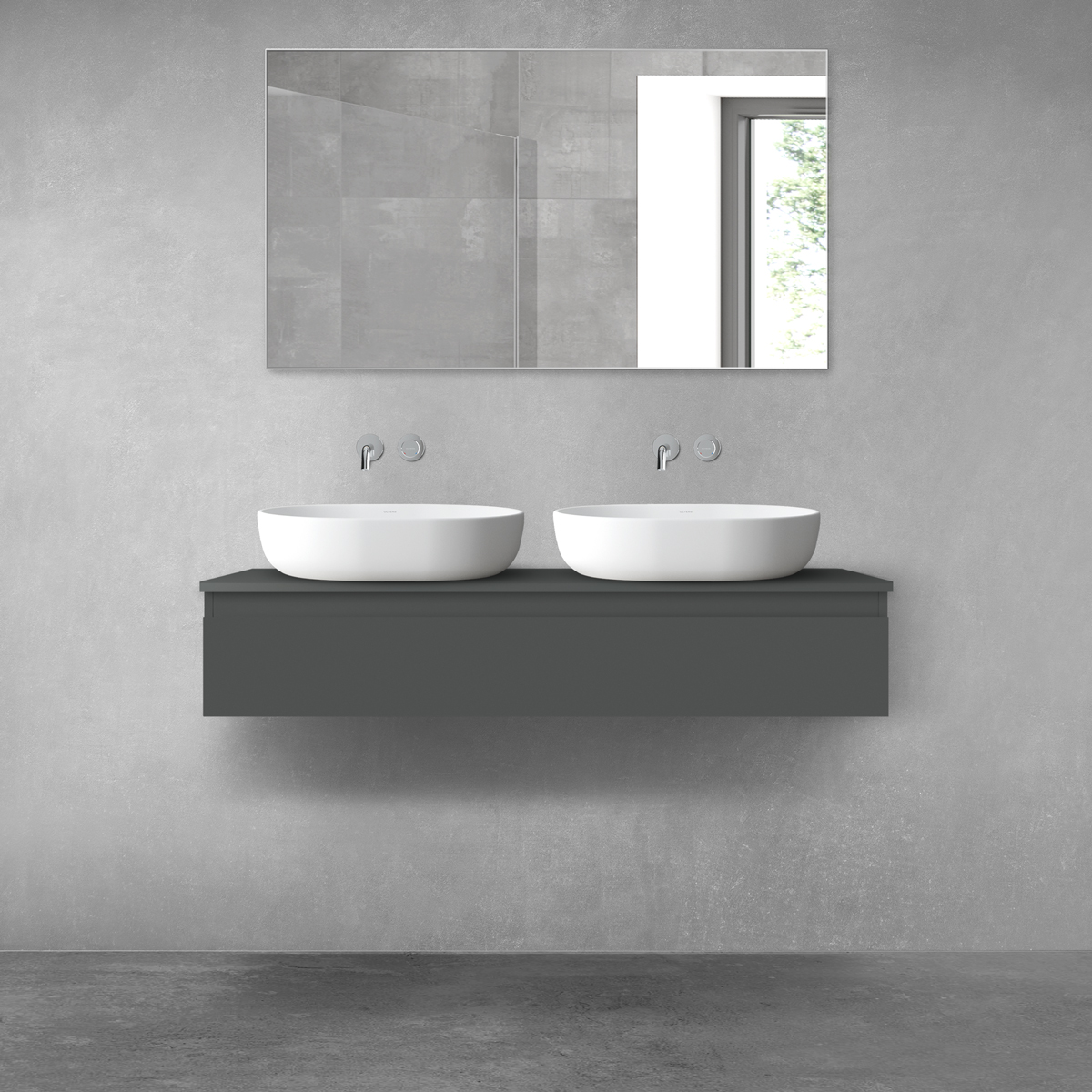 Oltens Vernal szafka 120 cm podumywalkowa wisząca grafit mat 60012400 - Wysyłka w 24h