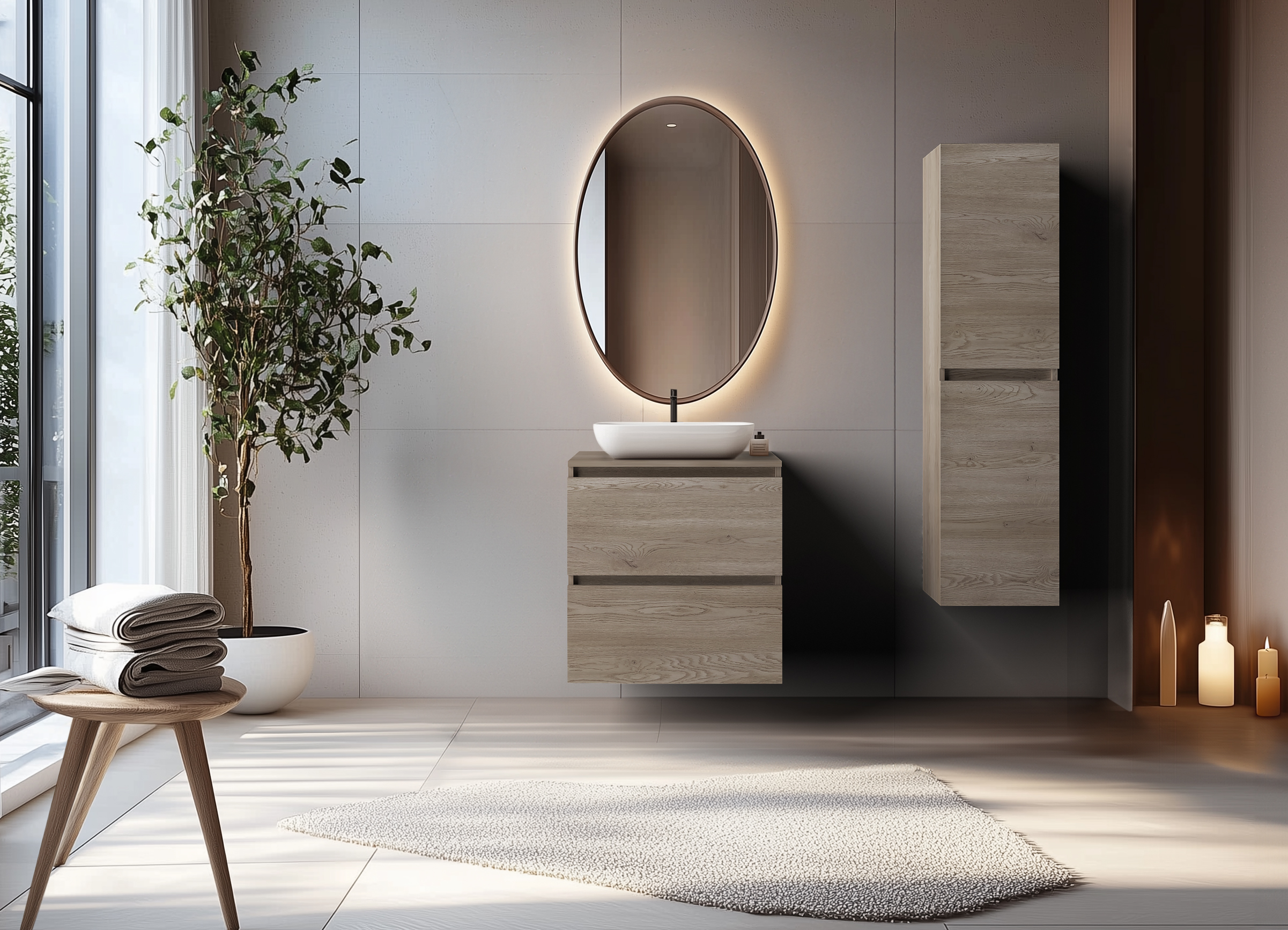 Rodan Simple szafka 60x46x60,7 cm podumywalkowa wisząca dąb