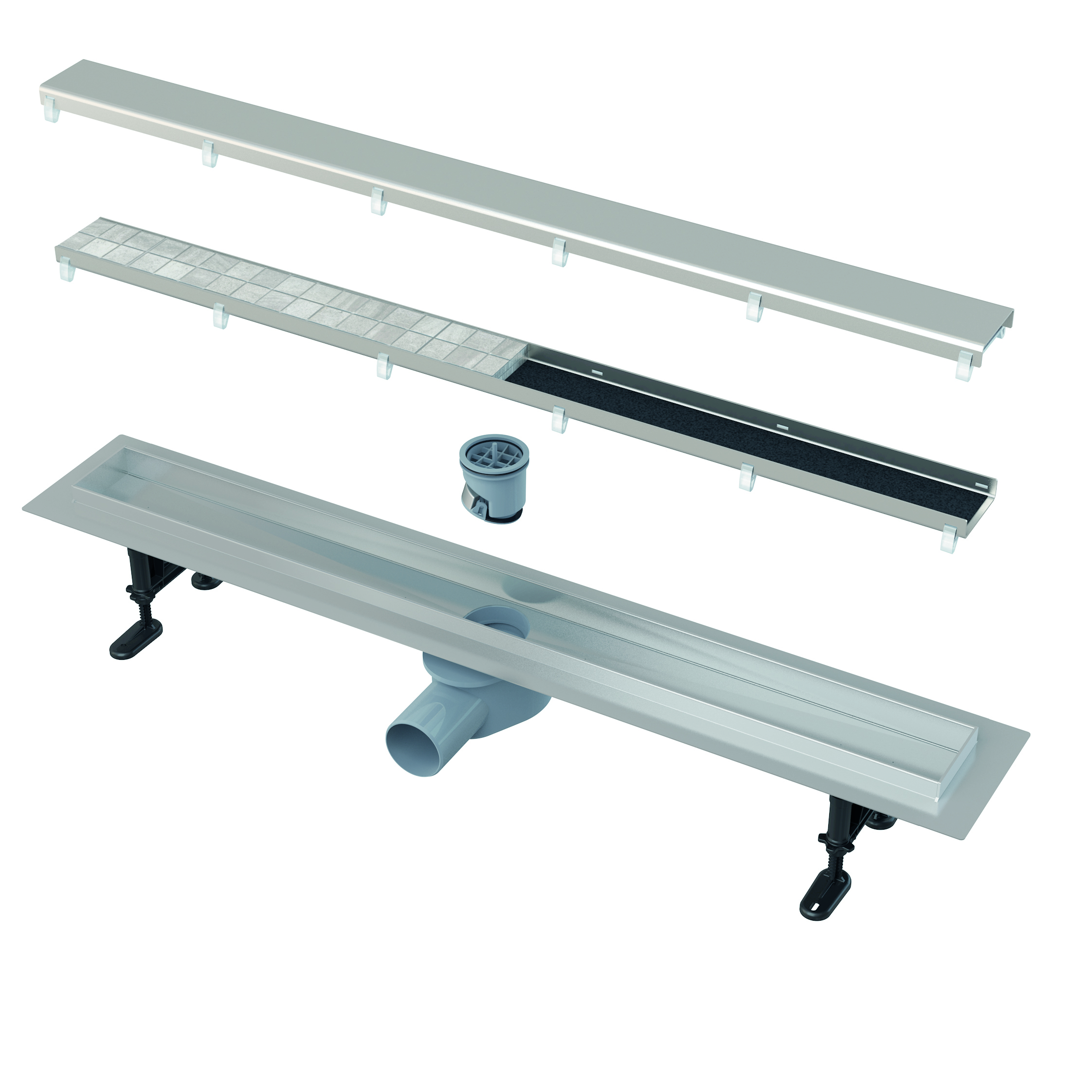 Alca Double Fit&Go odpływ liniowy z rusztem 75 cm stal APZ13-DOUBLE9-750 - Wysyłka w 24h