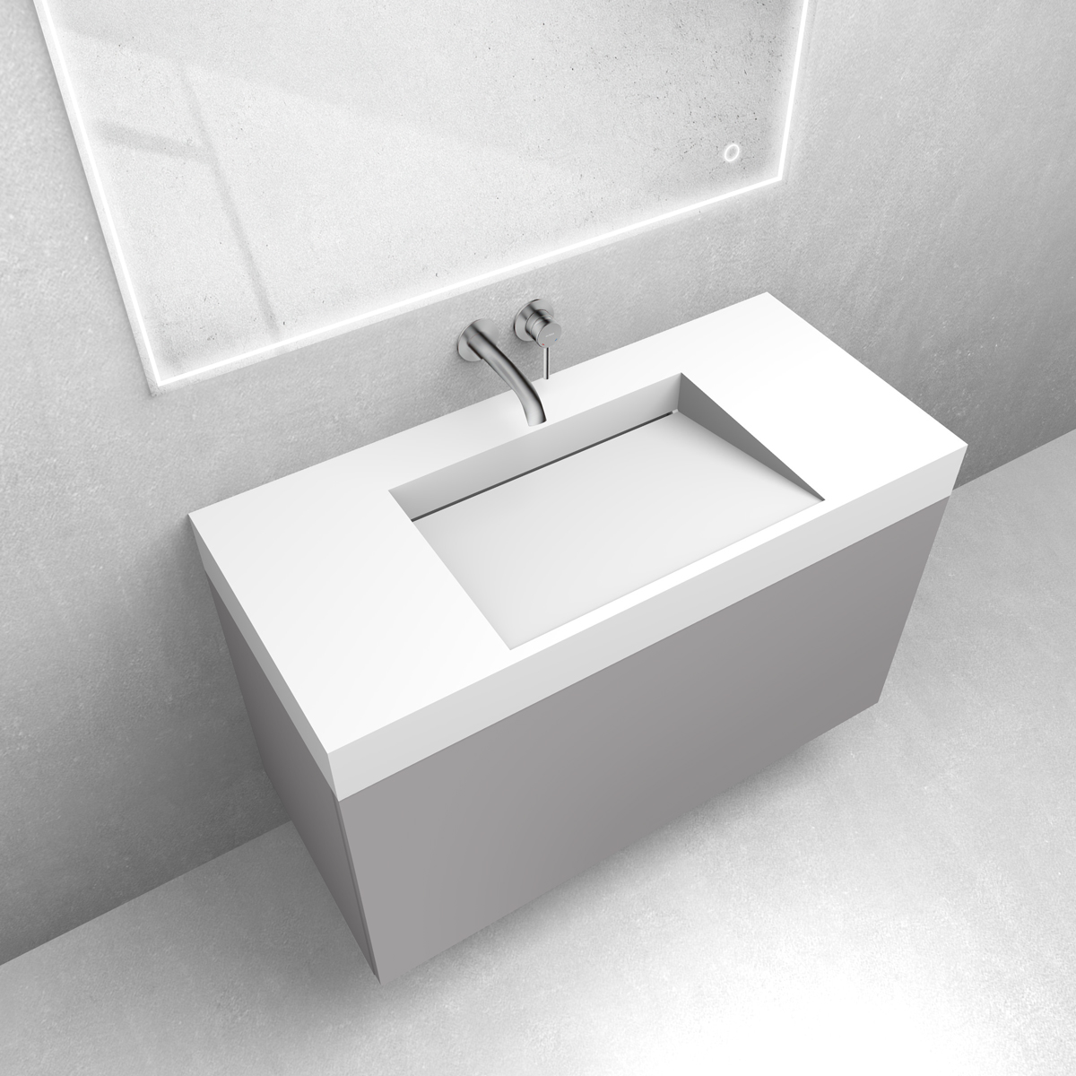 Zestaw Oltens Lun szafka podumywalkowa 100 cm z umywalką Stila LavaForm kaszmir/biały mat 68801900 - Wysyłka w 24h