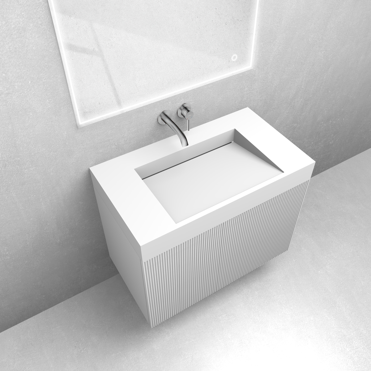 Zestaw Oltens Lun szafka podumywalkowa 80 cm z umywalką Stila LavaForm biały mat 68791000 - Wysyłka w 24h