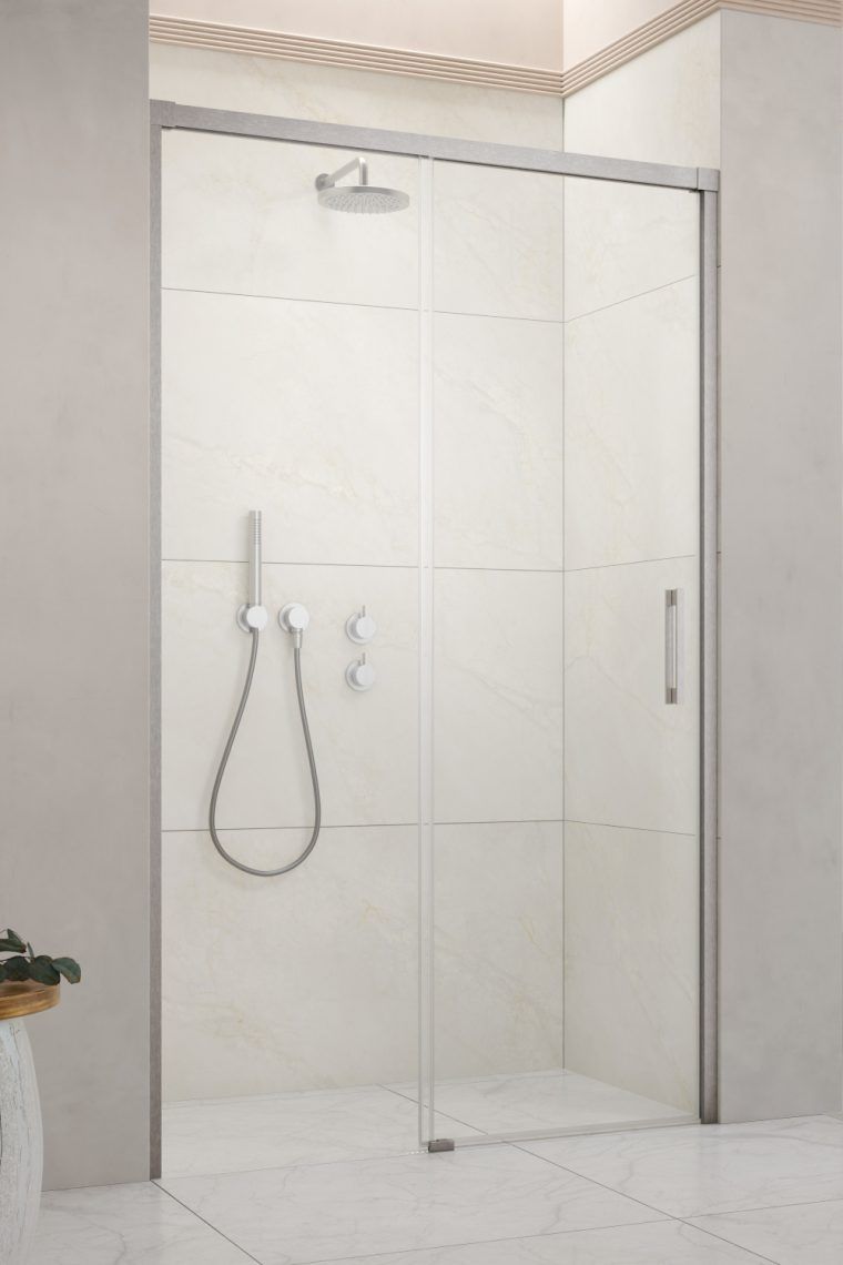 Radaway Idea Brushed Nickel DWJ drzwi prysznicowe 140 cm lewe nikiel szczotkowany/szkło przezroczyste 387018-91-01L