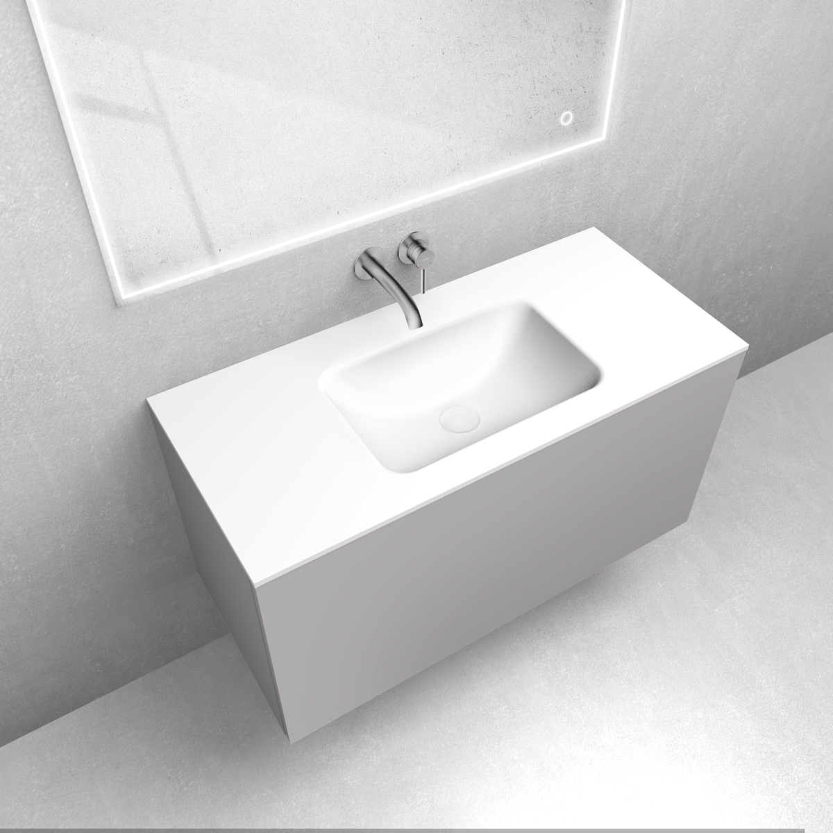 Zestaw Oltens Lun szafka podumywalkowa 100 cm z umywalką Kalla LavaForm kaszmir/biały mat 68787900 - Wysyłka w 24h