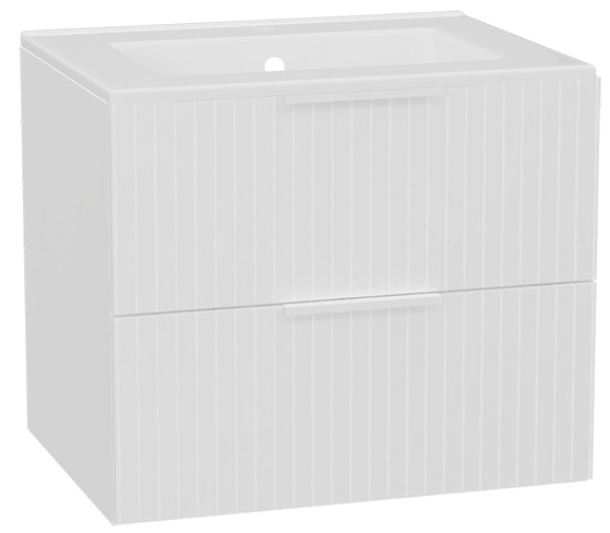 Zestaw Excellent Tuto 2.0 szafka 60 cm podumywalkowa wisząca z umywalką As biały MLEX.2172.K.60.0336.WHWH