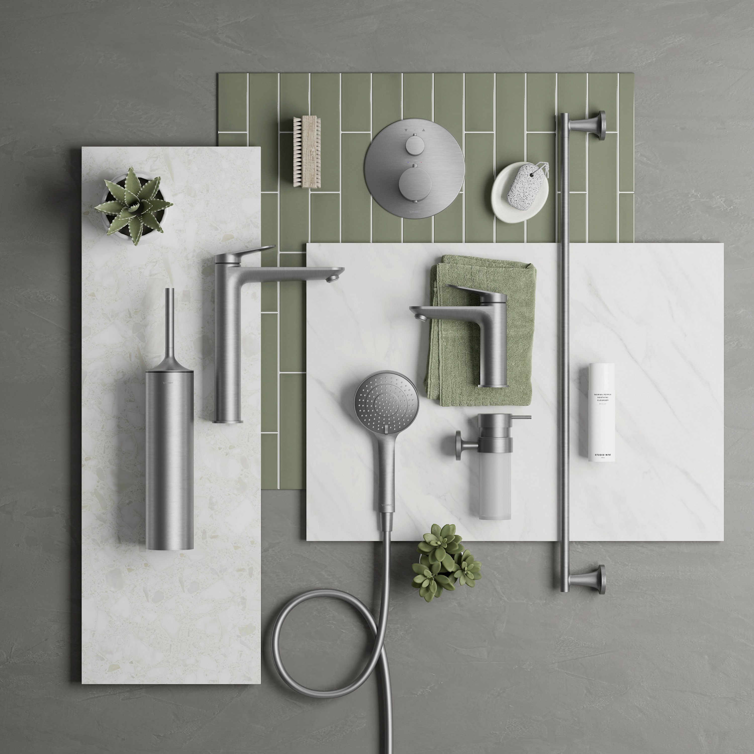 Duravit Wave bateria wannowo-prysznicowa wolnostojąca stal nierdzewna szczotkowana WA5250000070