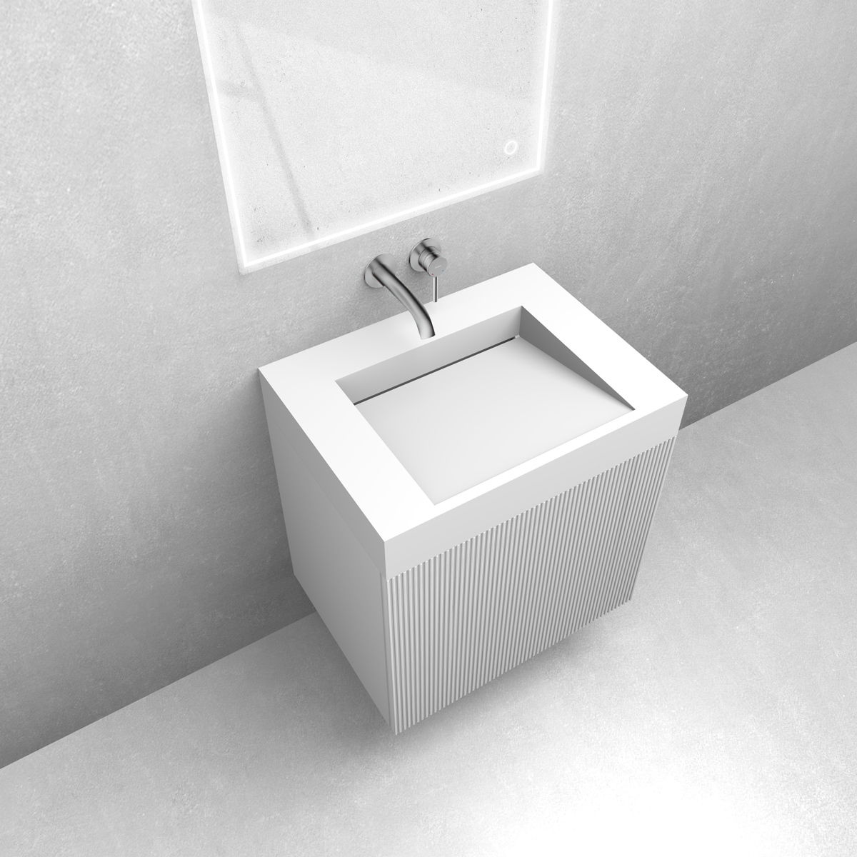 Zestaw Oltens Lun szafka podumywalkowa 60 cm z umywalką Stila LavaForm biały mat 68789000 - Wysyłka w 24h