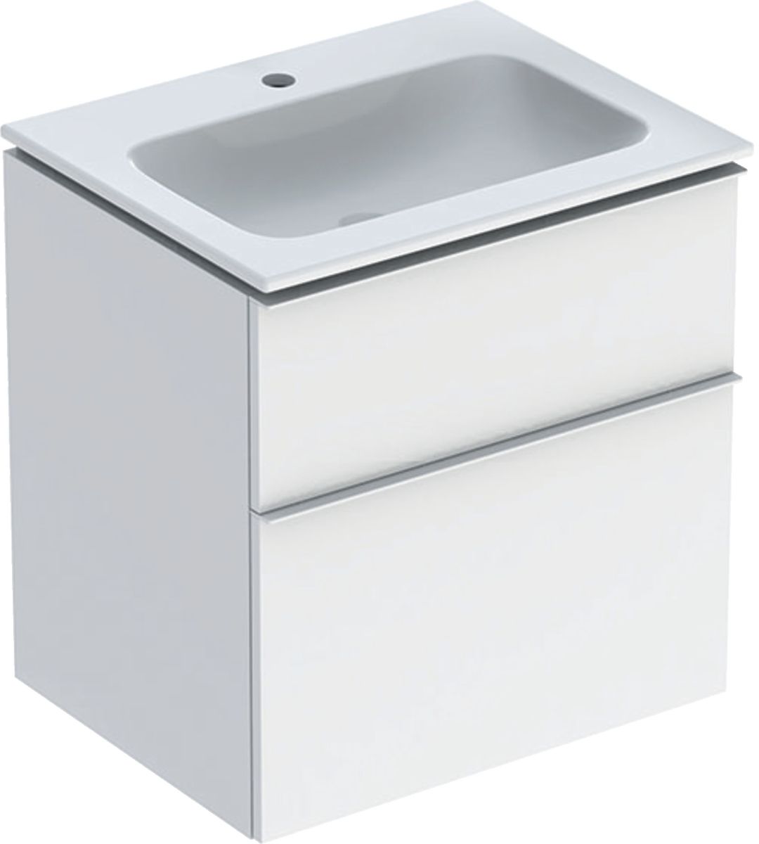Geberit iCon Set Slim umywalka z szafką 60 cm zestaw meblowy biały połysk/biały mat 502.335.01.1