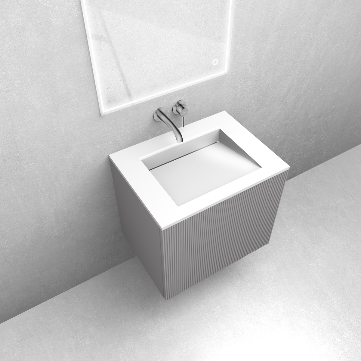 Zestaw Oltens Lun szafka podumywalkowa 60 cm z umywalką Stila LavaForm kaszmir/biały połysk 68748900 - Wysyłka w 24h