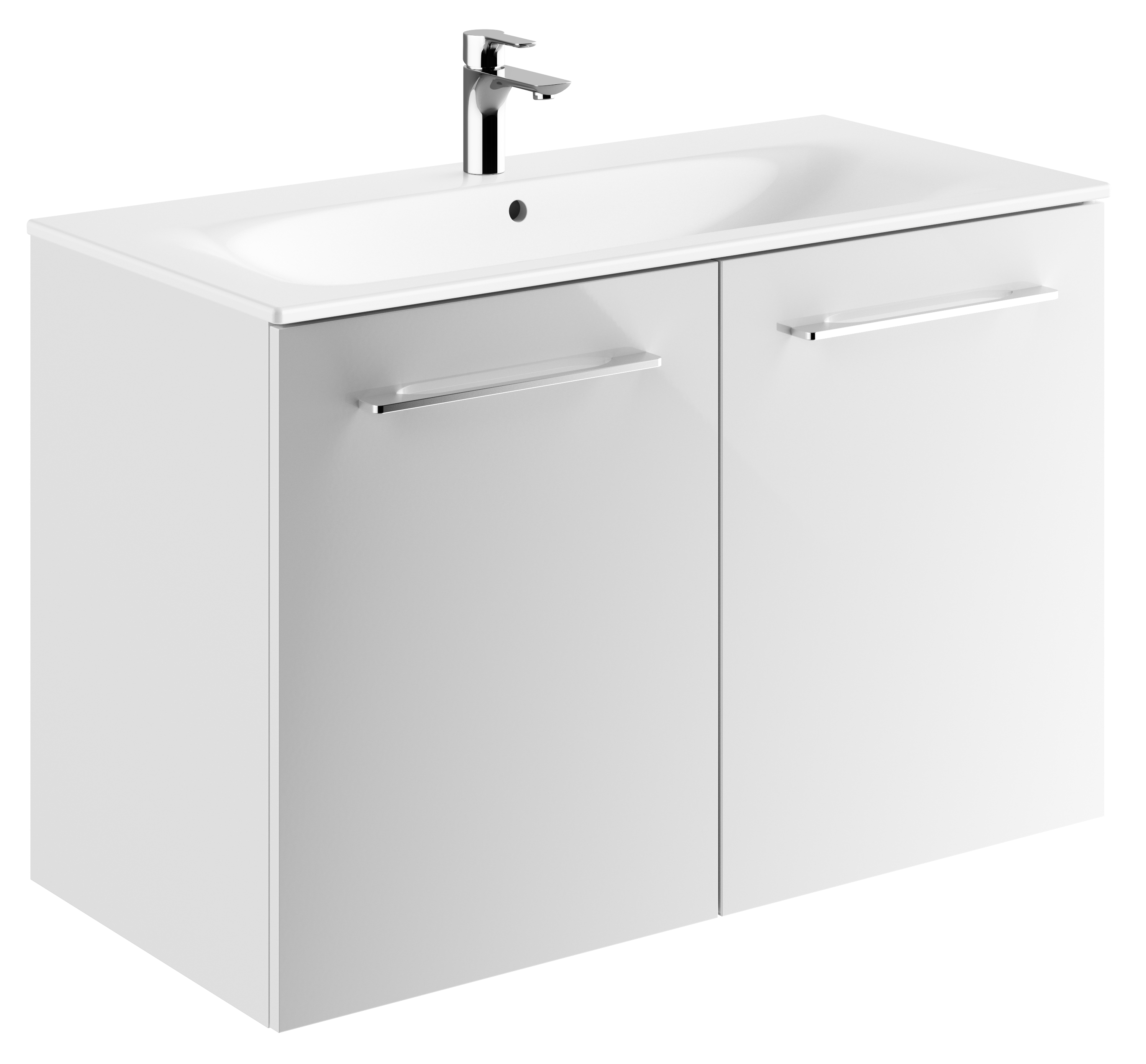 Geberit Selnova Square Slim umywalka z szafką 100 cm zestaw meblowy biały połysk 501.260.00.1