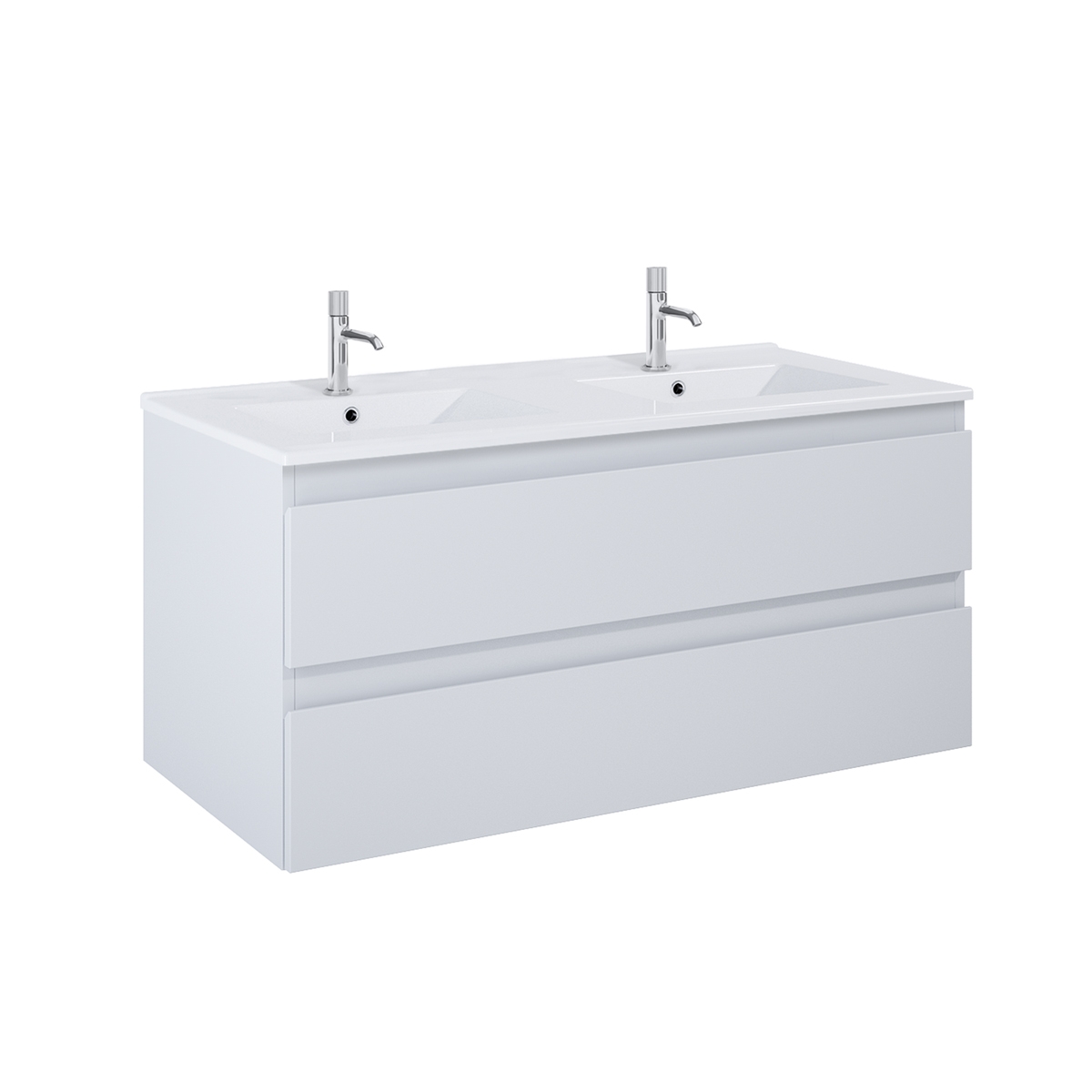 Oltens Vernal szafka 120 cm podumywalkowa wisząca z umywalką szary mat/biały połysk 68464700 - Wysyłka w 24h