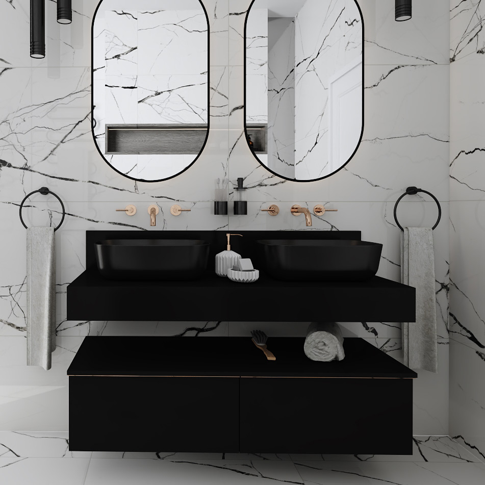 Elita Look szafka 60x44,9x28,1 cm podumywalkowa wisząca black matt RE080603027160