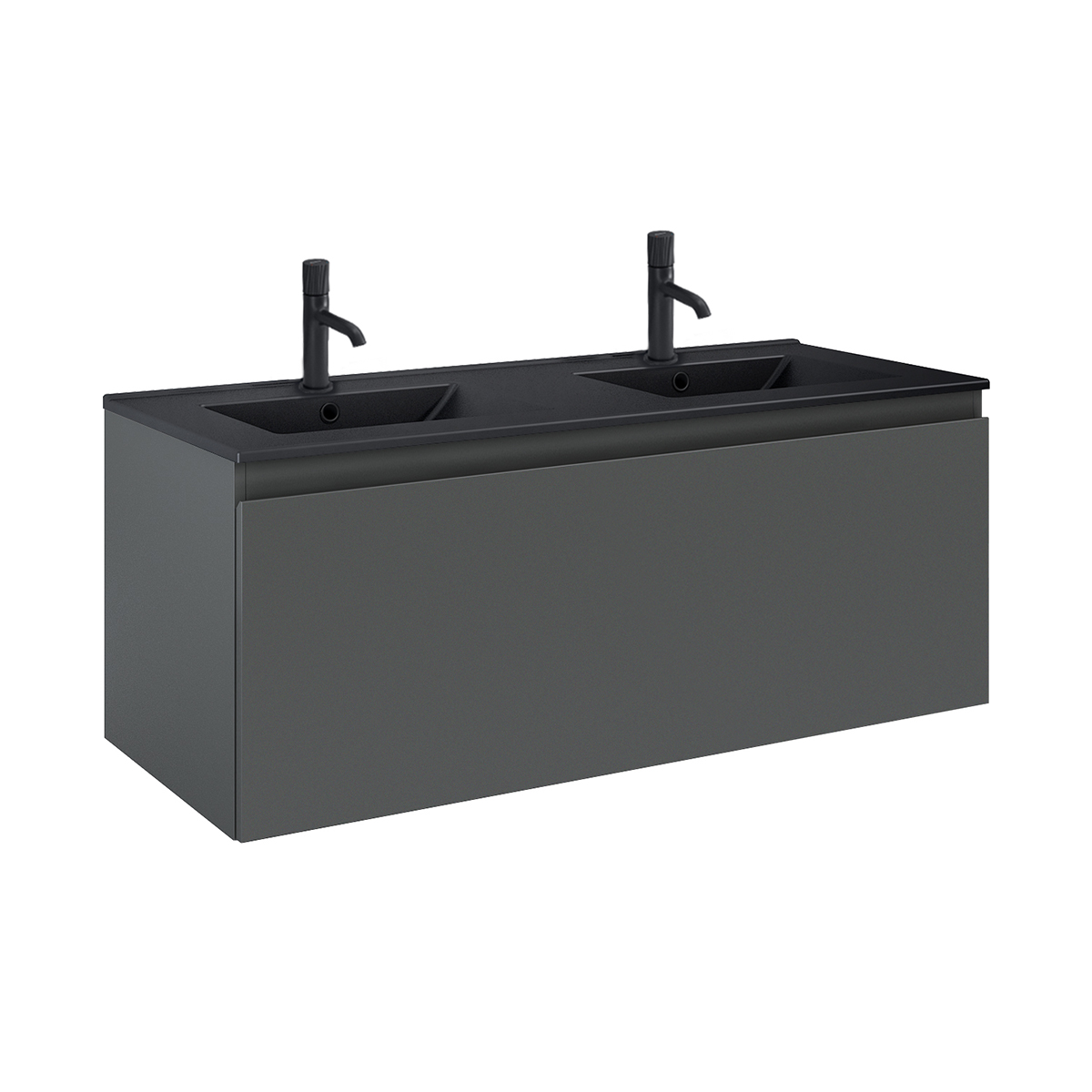 Oltens Vernal umywalka z szafką 120 cm czarny mat/grafit mat 68035400 - Wysyłka w 24h