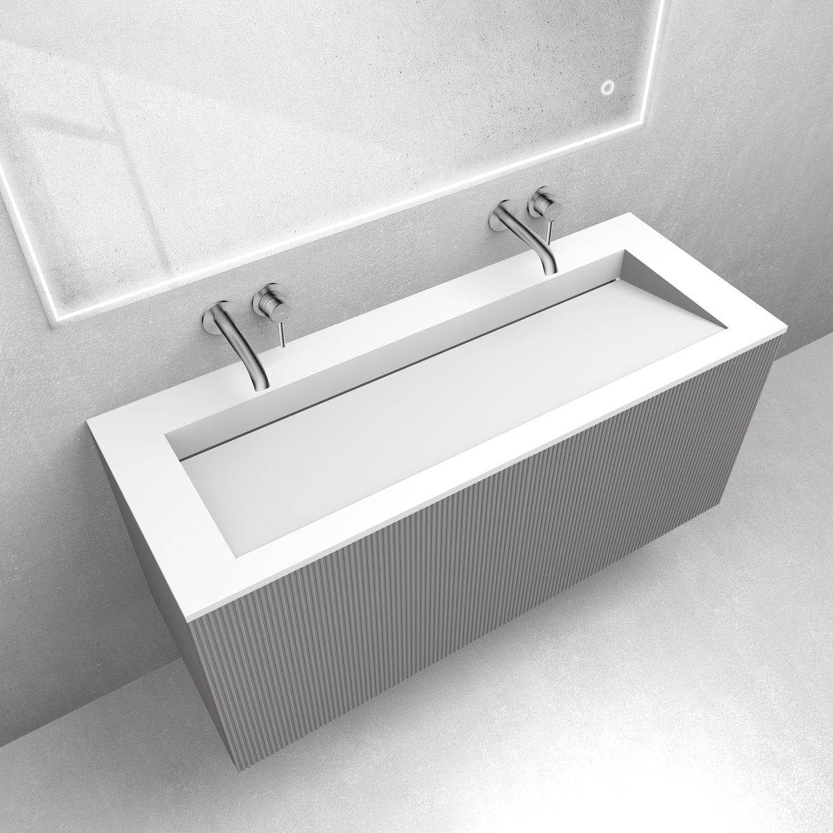 Zestaw Oltens Lun szafka podumywalkowa 120 cm z umywalką Stila LavaForm kaszmir/biały mat 68755900 - Wysyłka w 24h