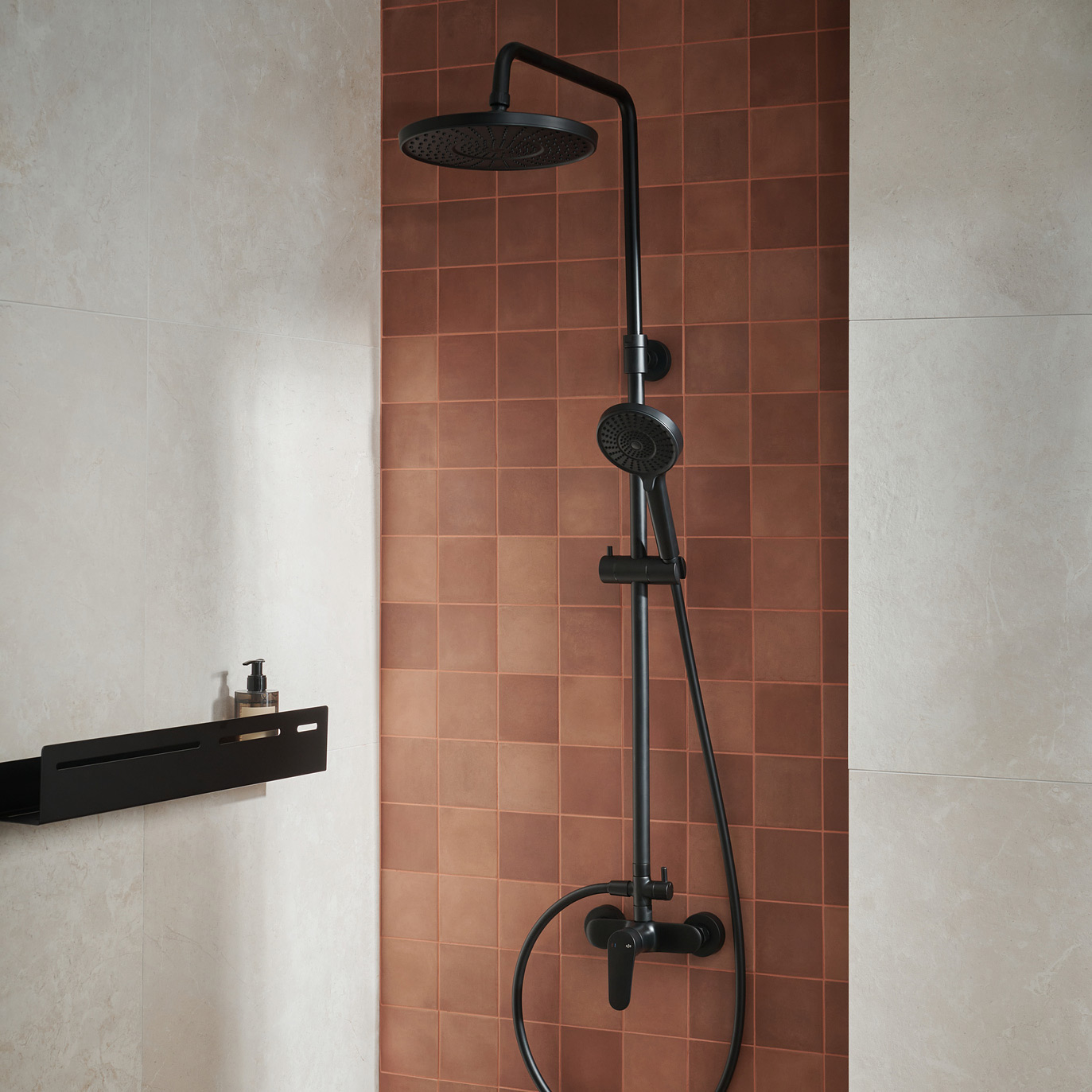 KFA Armatura Otava Black zestaw prysznicowy ścienny z deszczownicą czarny mat 5556-910-81 - Wysyłka w 24h