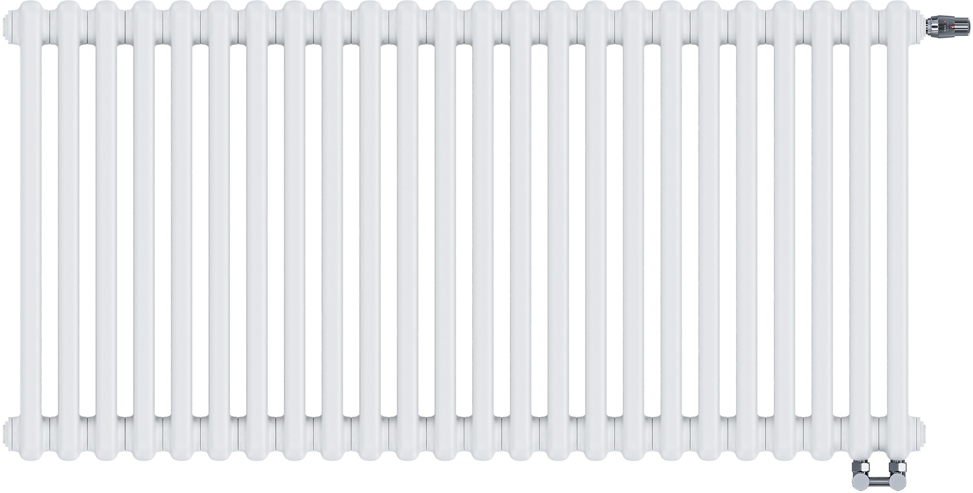 Irsap Tesi 2 grzejnik pokojowy 56,5x108 cm podłączenie dolne biały IRS-TES-2056-24-B-25
