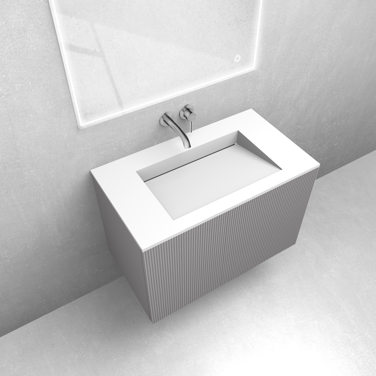 Zestaw Oltens Lun szafka podumywalkowa 80 cm z umywalką Stila LavaForm kaszmir/biały mat 68751900 - Wysyłka w 24h