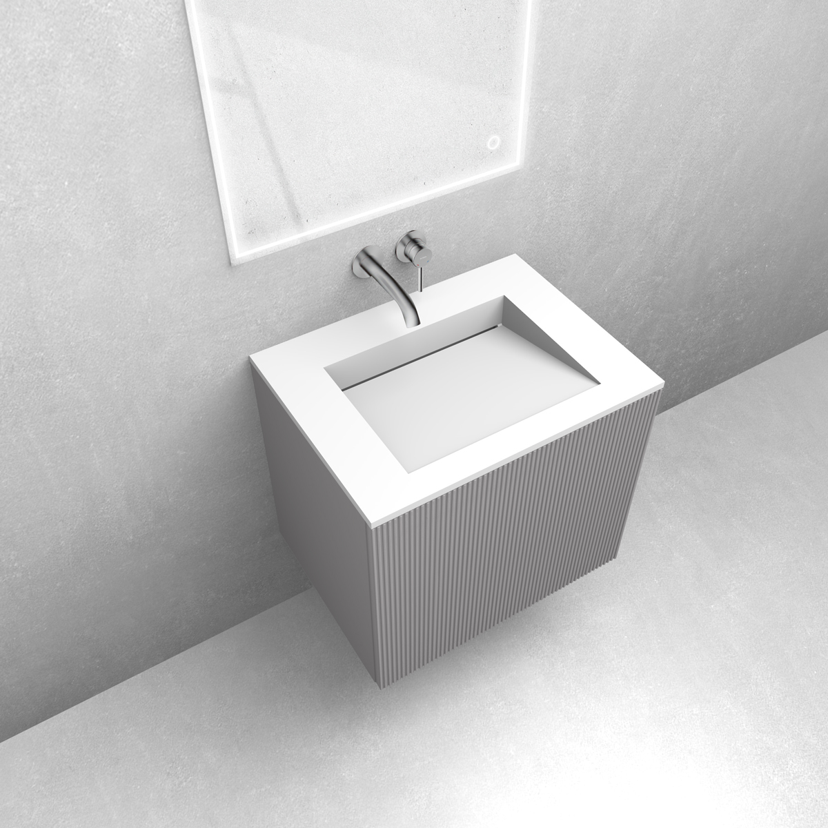 Zestaw Oltens Lun szafka podumywalkowa 60 cm z umywalką Stila LavaForm kaszmir/biały mat 68749900 - Wysyłka w 24h