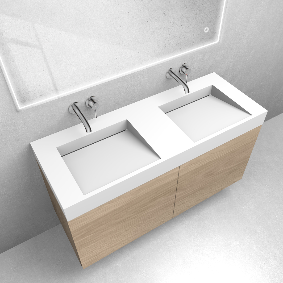 Zestaw Oltens Lun szafka podumywalkowa 120 cm z umywalką Stila LavaForm dąb/biały mat 68803060 - Wysyłka w 24h