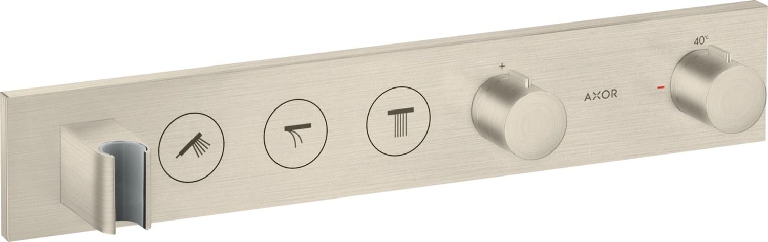 Axor ShowerSolutions bateria wannowo-prysznicowa podtynkowa z termostatem nikiel szczotkowany 18356820