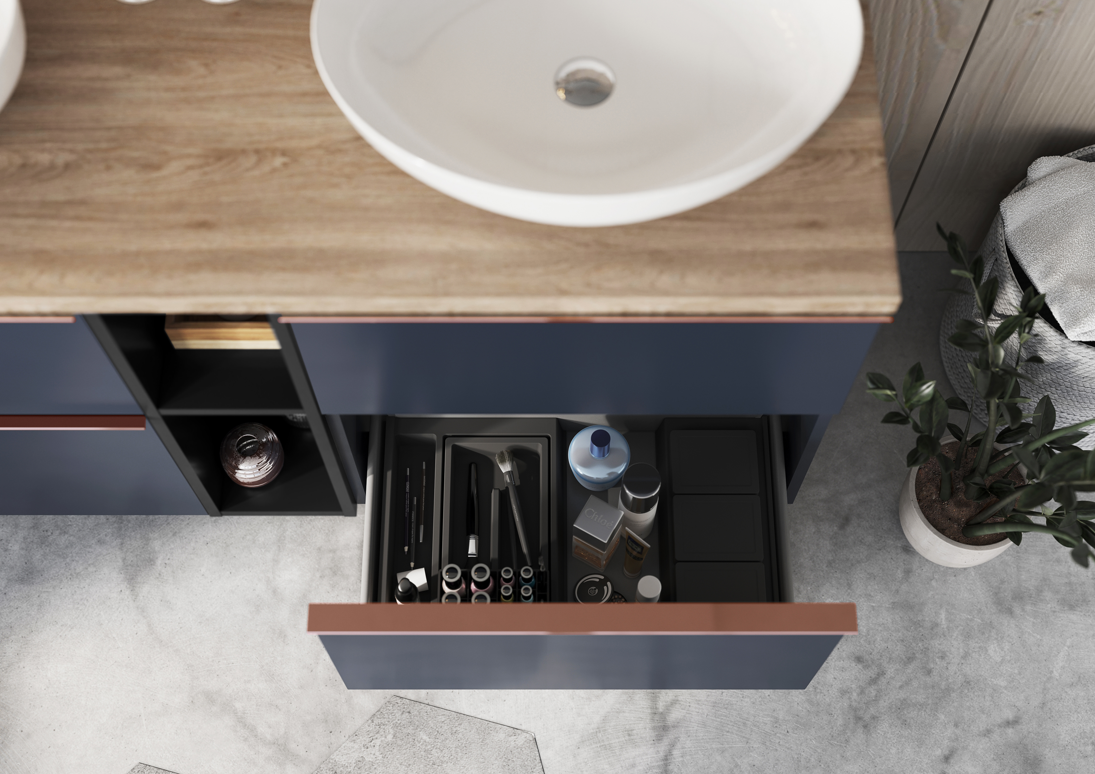 Elita Look szafka 60x44,9x63,5 cm podumywalkowa wisząca navy blue matt RE080601027030