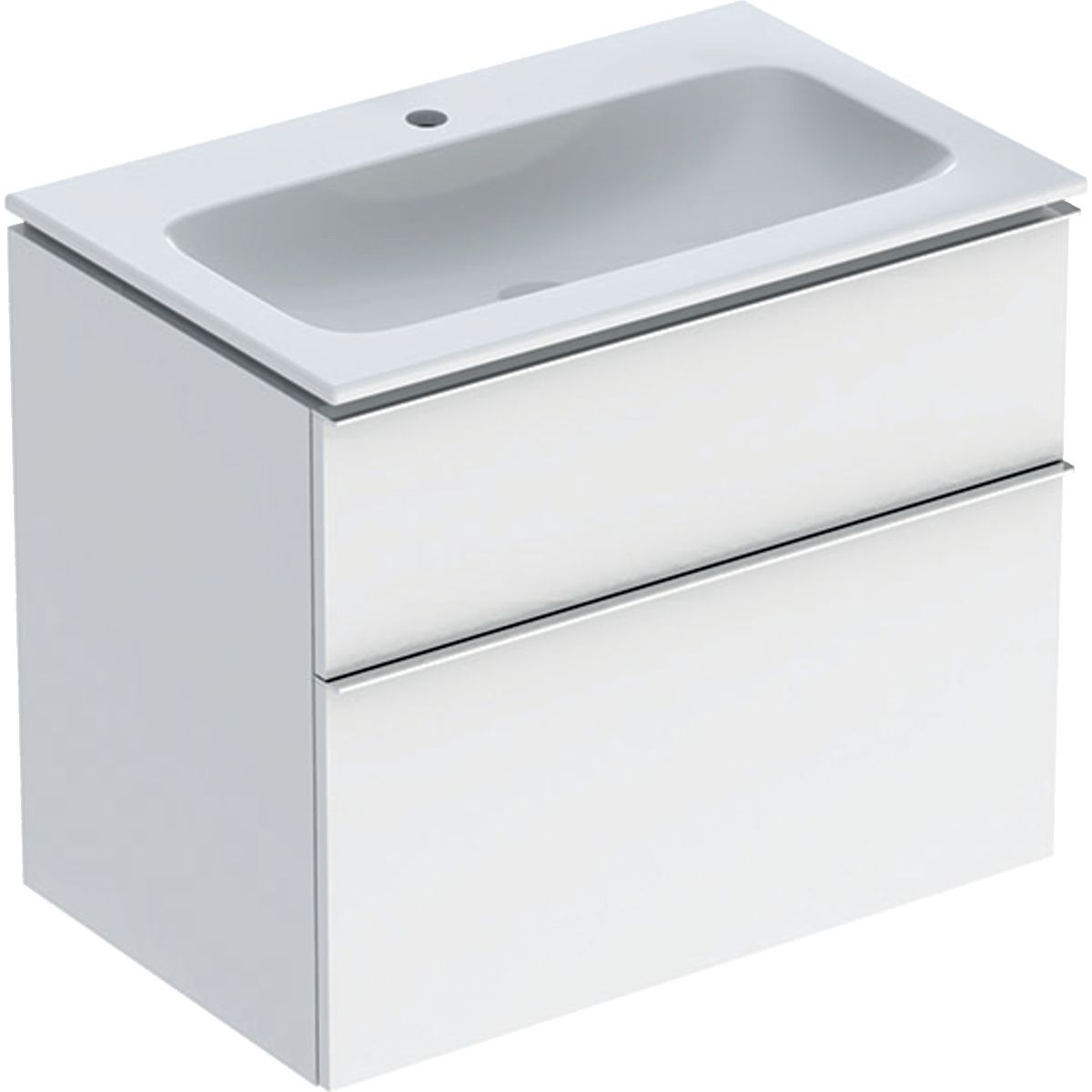 Geberit iCon Set Slim umywalka z szafką 75 cm zestaw meblowy biały połysk/chrom 502.336.01.2