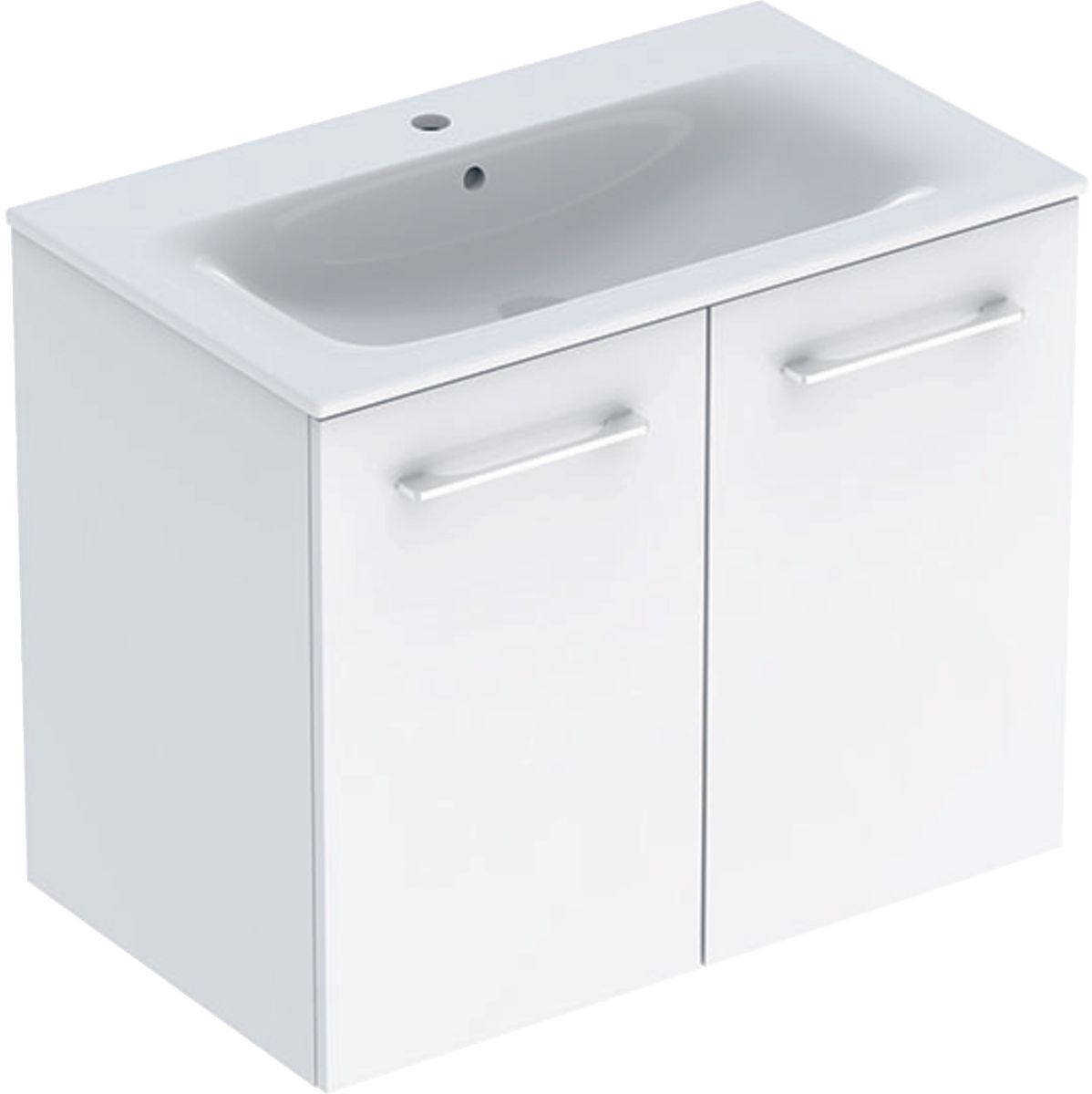 Geberit Selnova Square Slim umywalka z szafką 80 cm zestaw meblowy biały 501.256.00.1