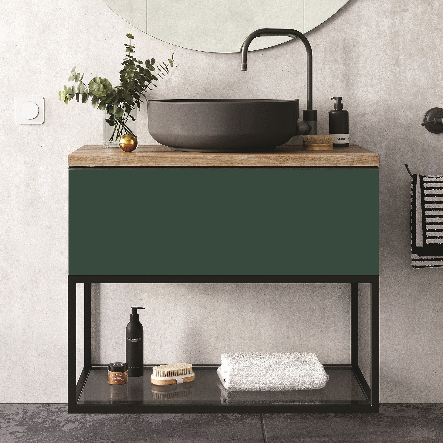 Elita Look szafka 60x44,9x28,1 cm podumywalkowa wisząca forest green matt RE080603027010
