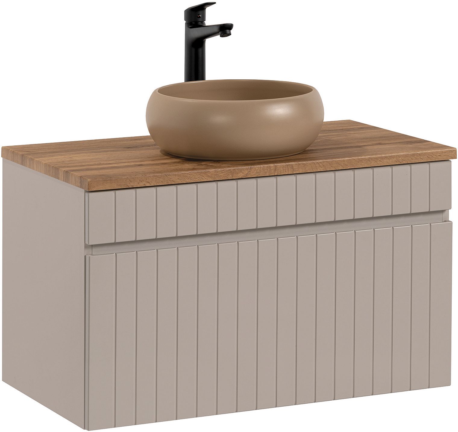 Zestaw Comad Iconic Cashmere szafka 80x45,6x46 cm podumywalkowa wisząca z blatem kaszmir i umywalką SET - ICC B 80 CM WIKI-MC - Wysyłka w 24h