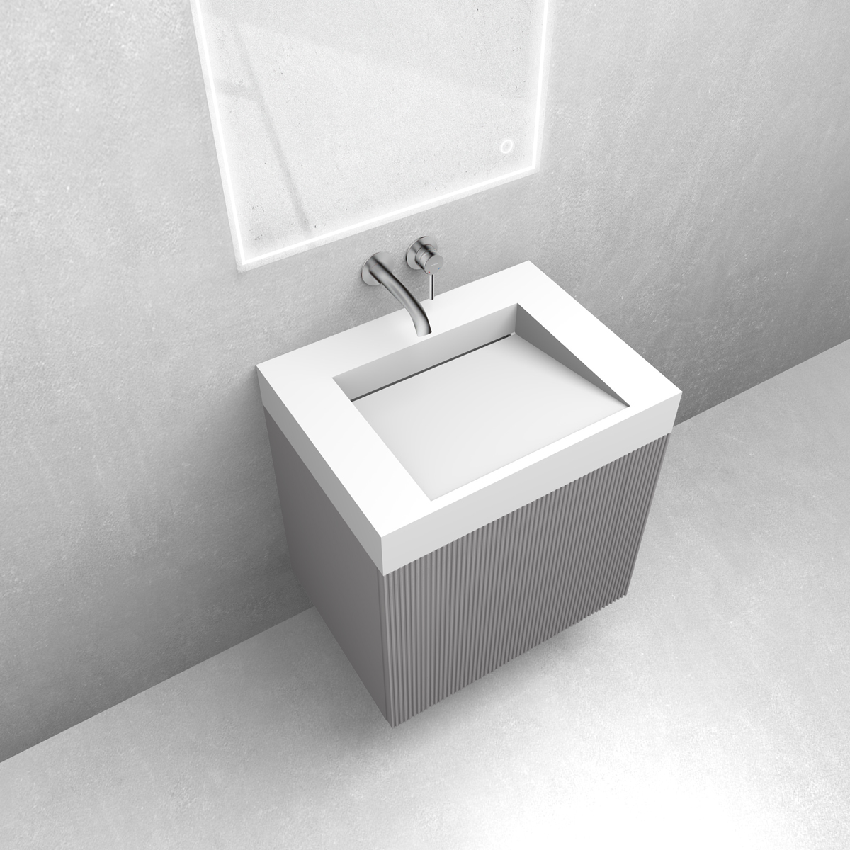 Zestaw Oltens Lun szafka podumywalkowa 60 cm z umywalką Stila LavaForm kaszmir/biały mat 68789900 - Wysyłka w 24h