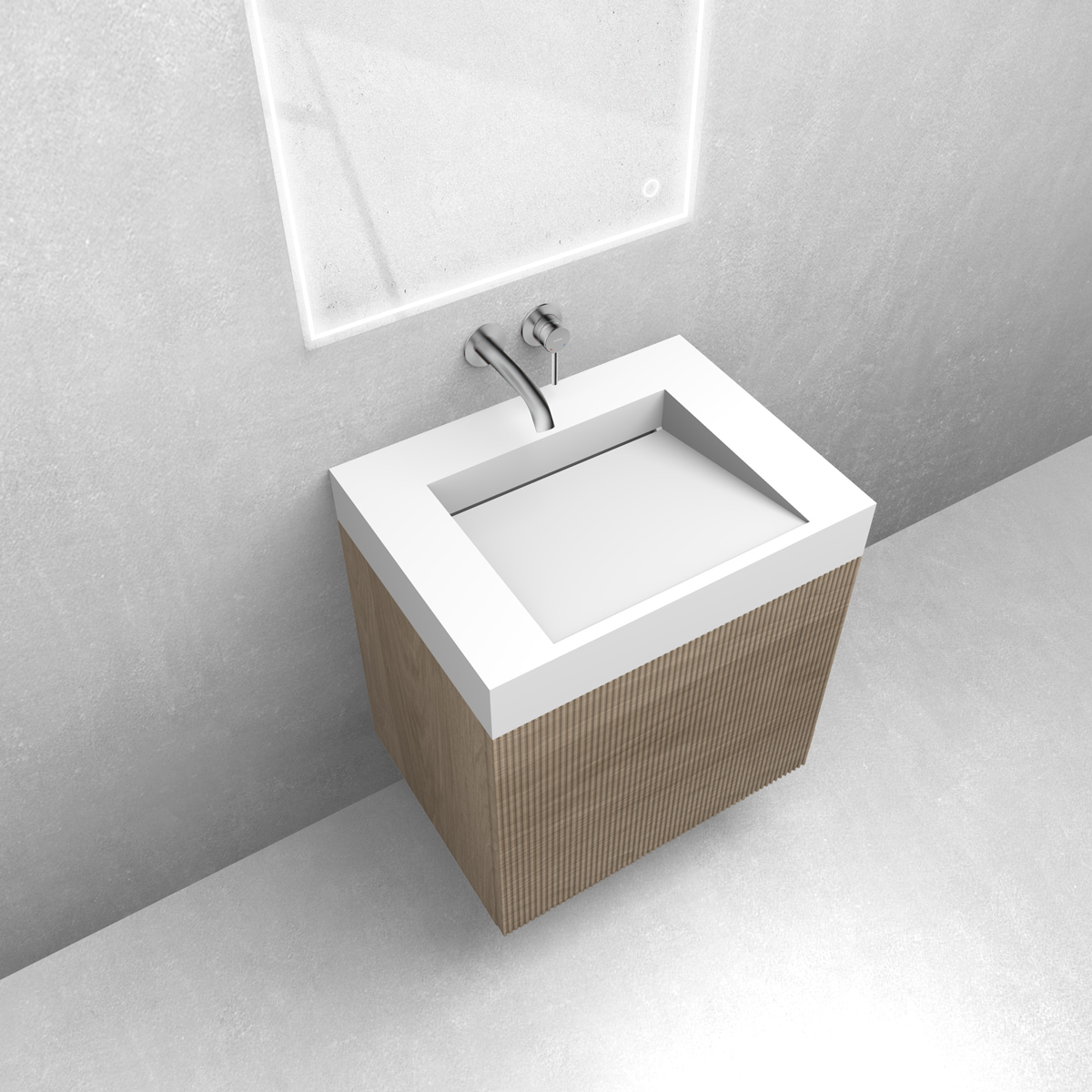 Zestaw Oltens Lun szafka podumywalkowa 60 cm z umywalką Stila LavaForm dąb/biały mat 68789060 - Wysyłka w 24h