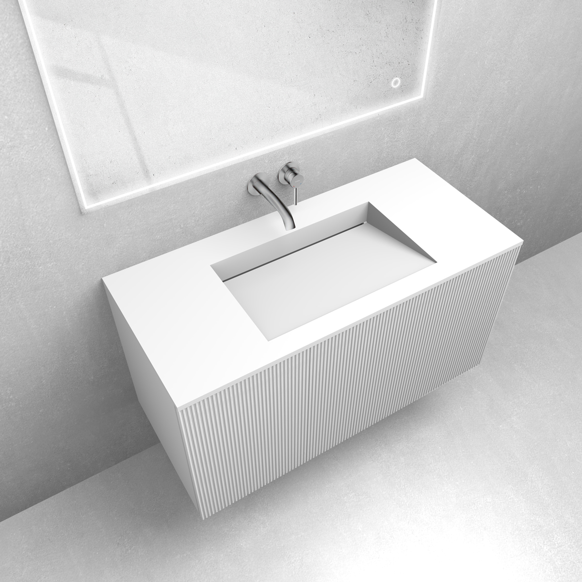 Zestaw Oltens Lun szafka podumywalkowa 100 cm z umywalką Stila LavaForm biały mat 68753000 - Wysyłka w 24h