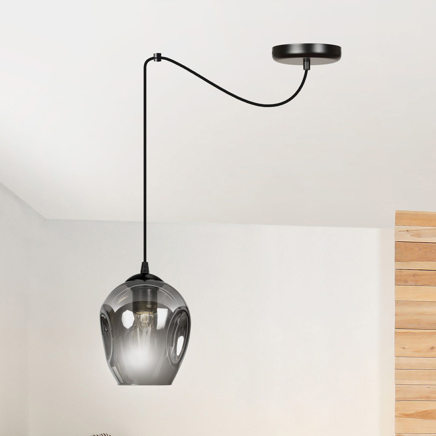 Emibig Level lampa wisząca 1x15 W czarna-grafitowa 757/1