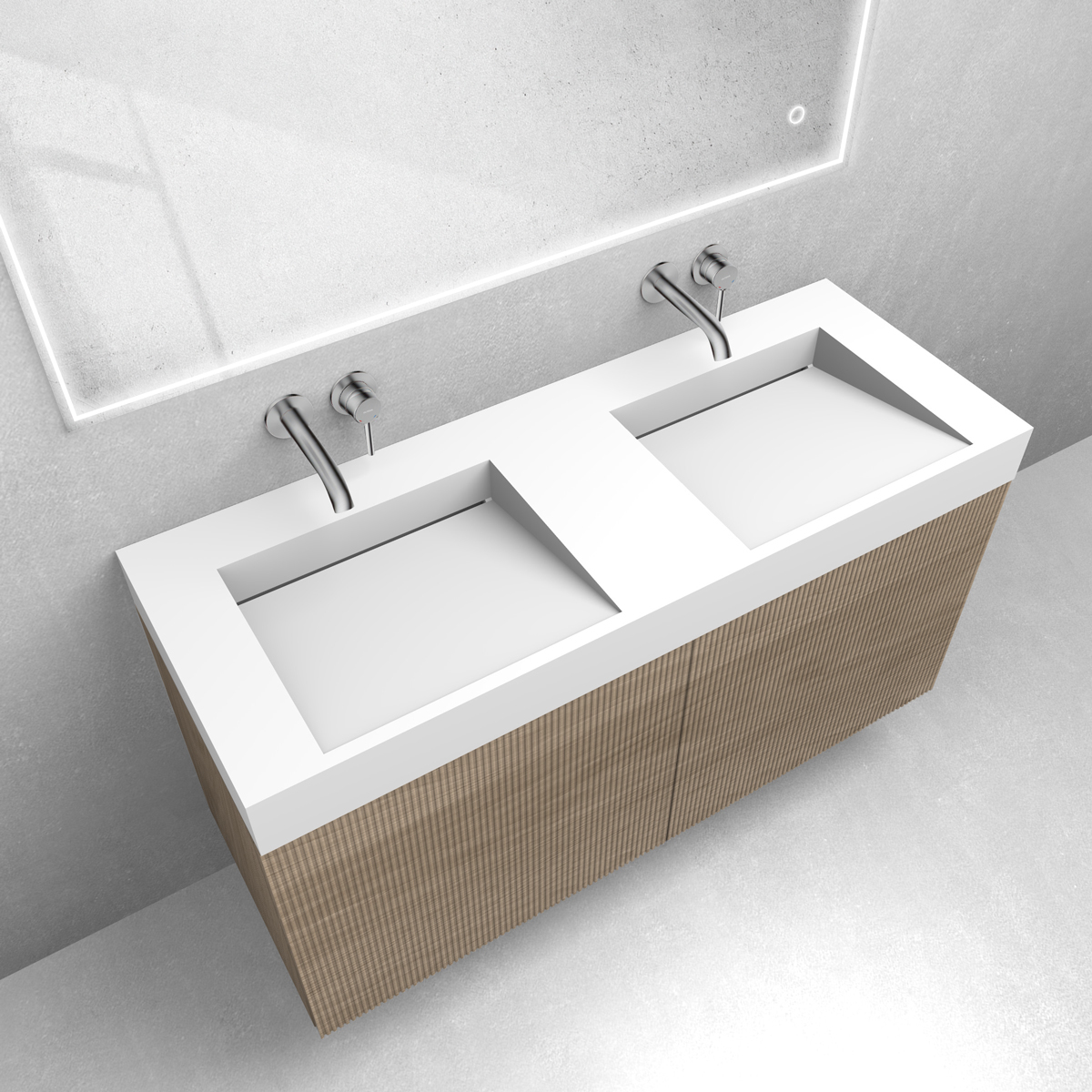 Zestaw Oltens Lun szafka podumywalkowa 120 cm z umywalką Stila LavaForm dąb/biały mat 68795060 - Wysyłka w 24h