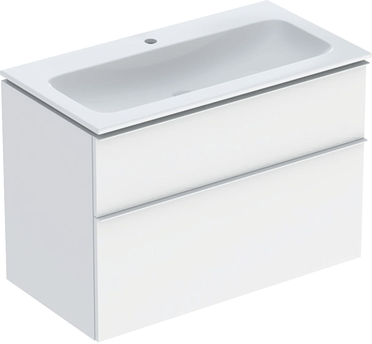 Geberit iCon Set Slim umywalka z szafką 90 cm zestaw meblowy KeraTect biały mat 502.333.01.3