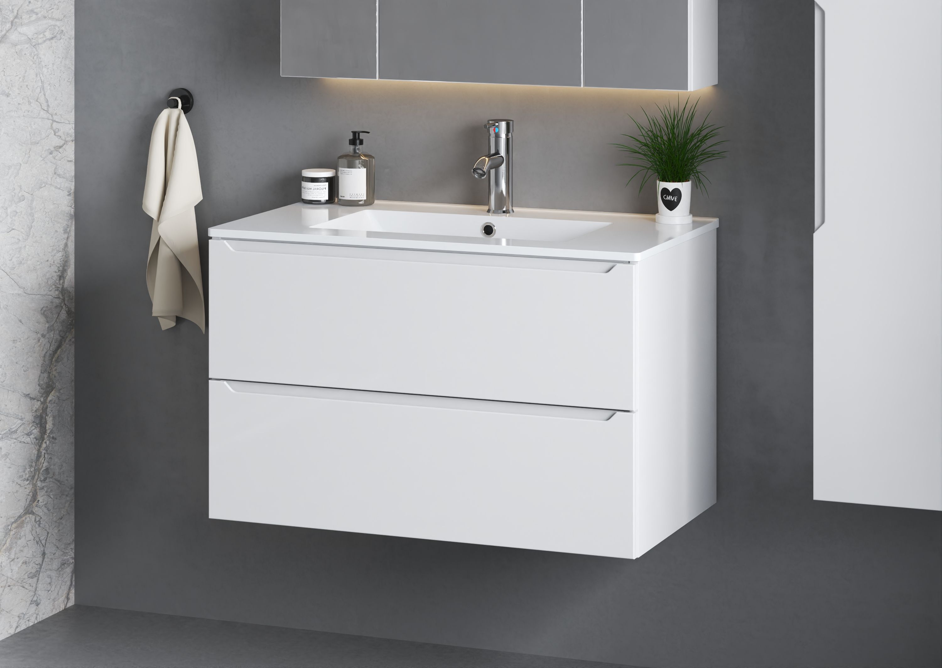 Megstyl Etna szafka 80x45,8x50 cm podumywalkowa wisząca biała 2619