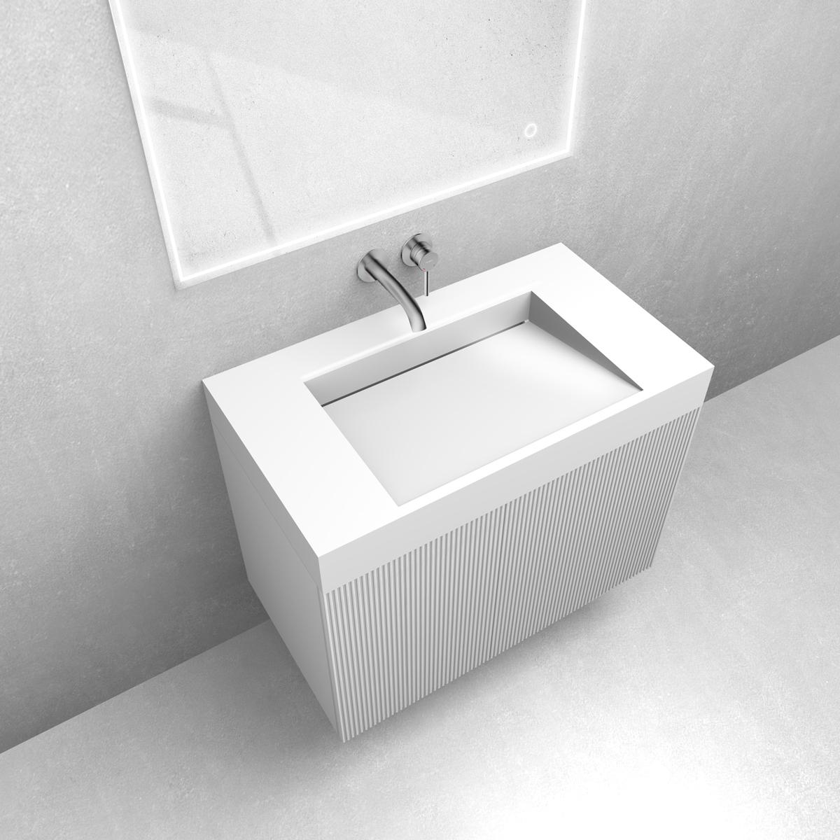 Zestaw Oltens Lun szafka podumywalkowa 80 cm z umywalką Stila LavaForm biały mat/biały połysk 68790000 - Wysyłka w 24h