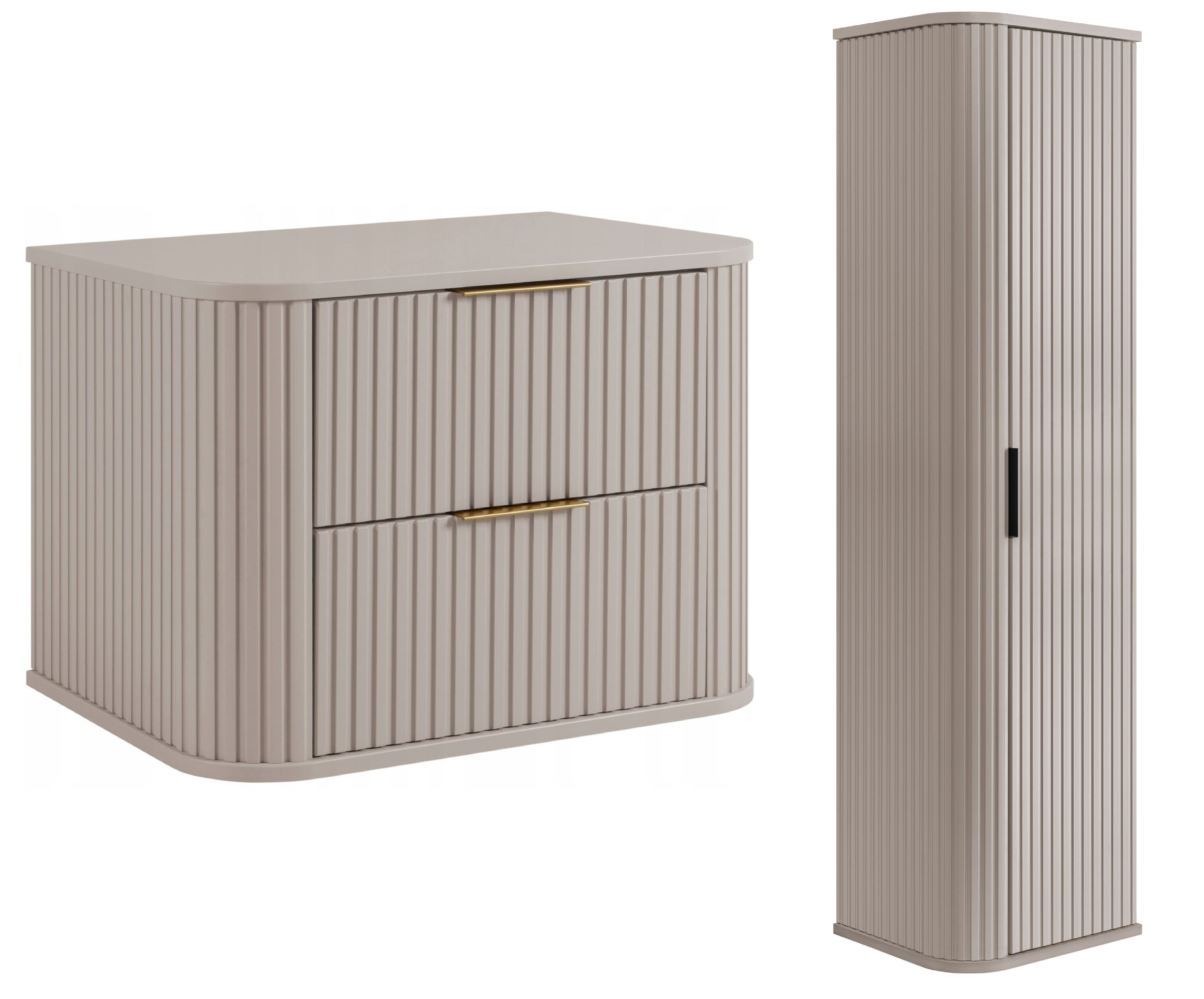 Zestaw Rodan Elegance szafka z blatem 60 cm podumywalkowa wisząca z szafką 139 cm boczną kaszmir (5906154453837, 5906154450386) - Wysyłka w 24h