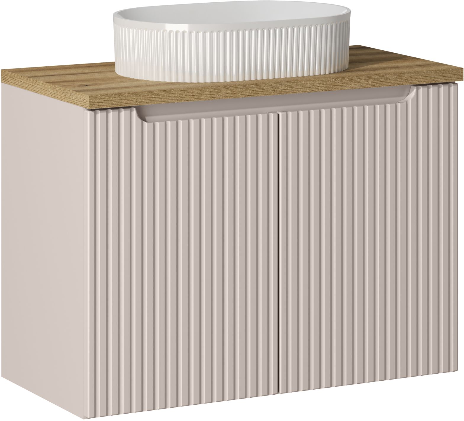 Zestaw Comad Nova Cashmere szafka 80x39x57 cm podumywalkowa wisząca z blatem i umywalką kaszmir SET-NOC B OAK 80CM D UN BEYOND 5 WH