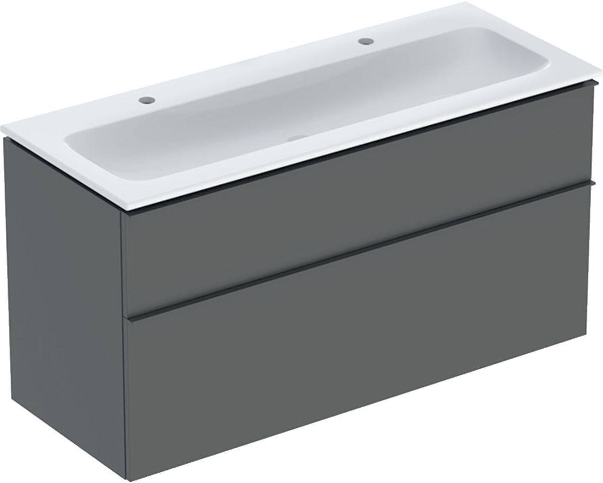 Geberit iCon Set Slim umywalka z szafką 120 cm zestaw meblowy KeraTect lava mat 502.334.JK.1