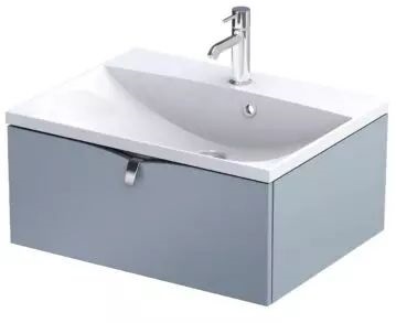 Oristo Siena szafka 59,6x45,5x25 cm podumywalkowa wisząca szaroniebieska mat OR45-SD1S-60-16