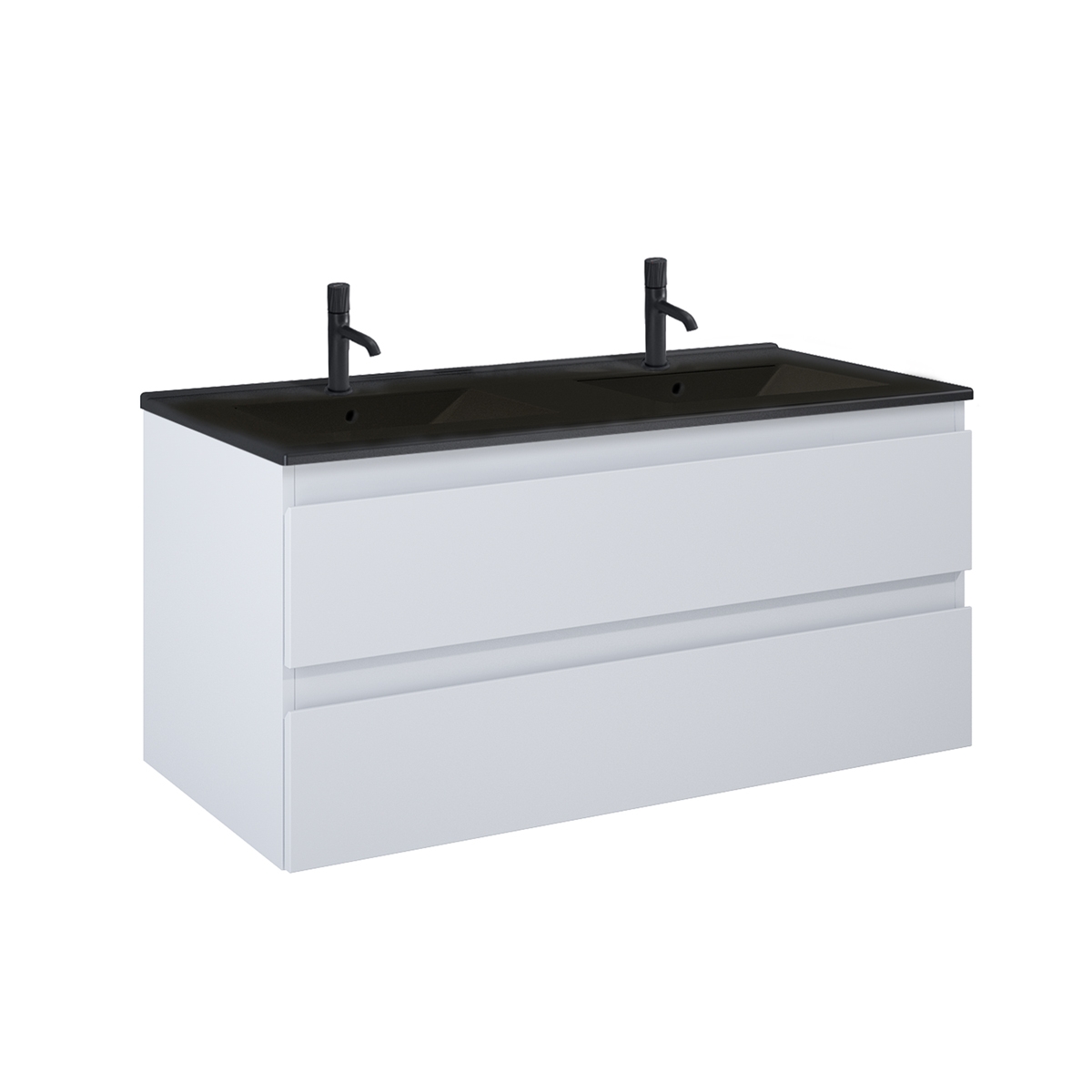 Oltens Vernal szafka 120 cm podumywalkowa wisząca z umywalką szary mat/czarny mat 68465700 - Wysyłka w 24h
