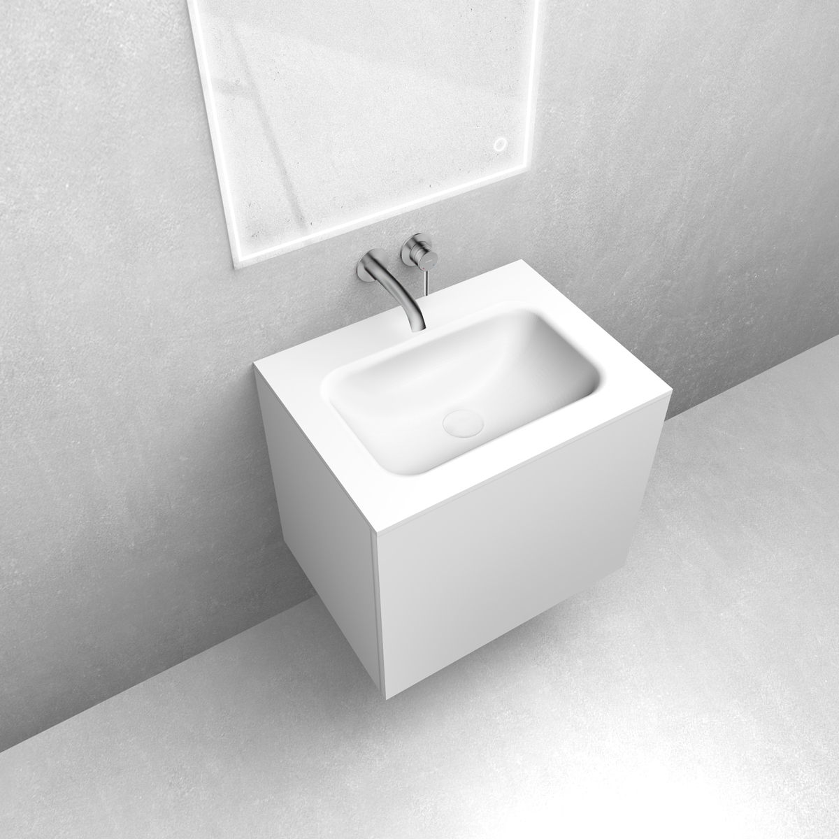 Zestaw Oltens Lun szafka podumywalkowa 60 cm z umywalką Kalla LavaForm biały mat 68781000 - Wysyłka w 24h