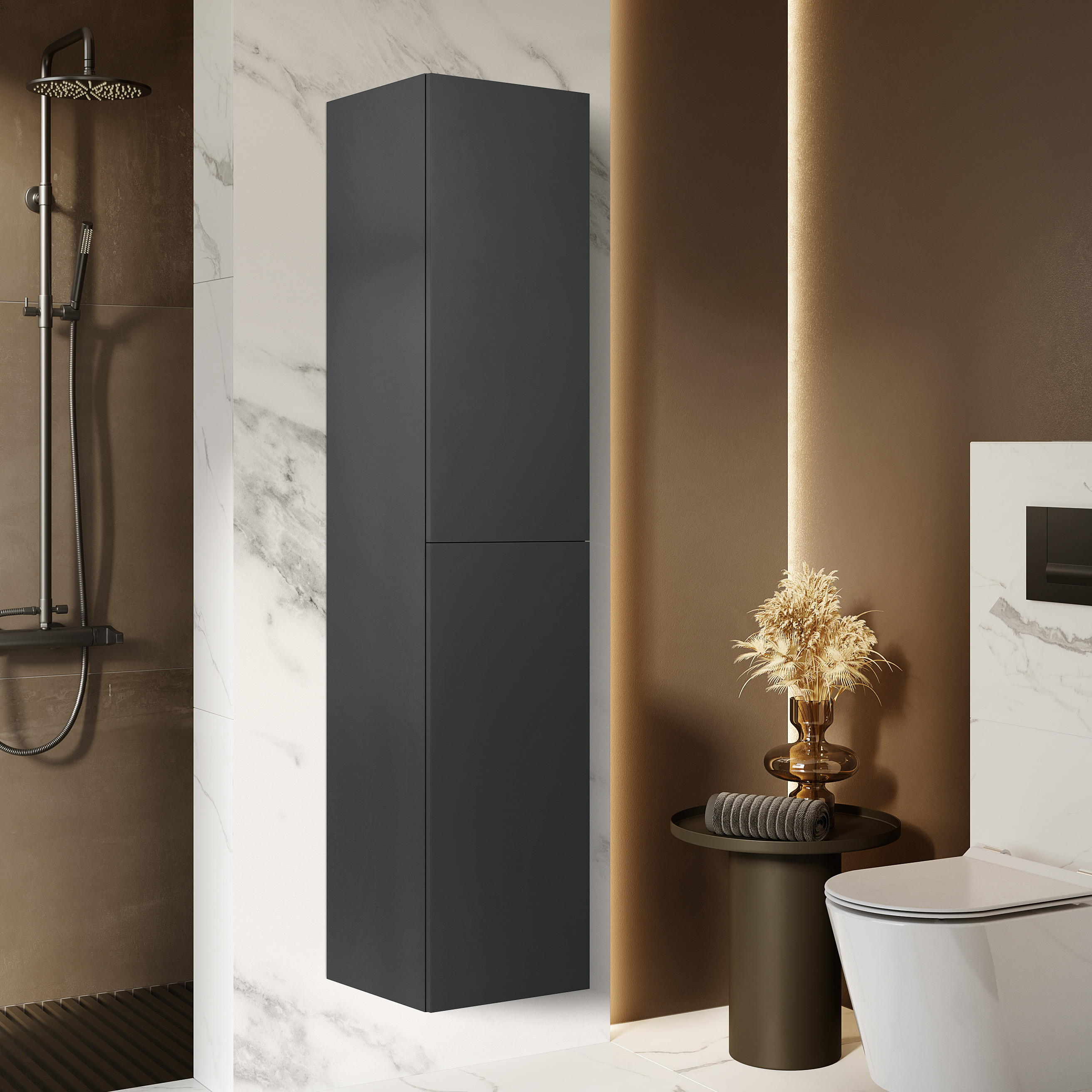 Elita For All szafka 40x35,2x180 cm boczna wisząca anthracite matt RE030400166010