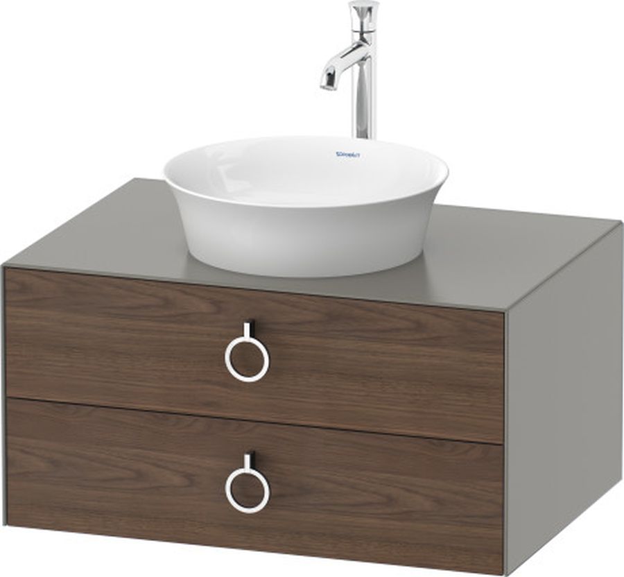 Duravit White Tulip szafka 80 cm podumywalkowa wisząca orzech amerykański lity WT499007792