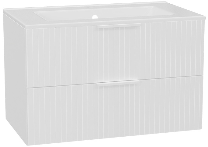 Zestaw Excellent Tuto 2.0 szafka 80 cm podumywalkowa wisząca z umywalką As biały MLEX.2172.K.80.0336.WHWH