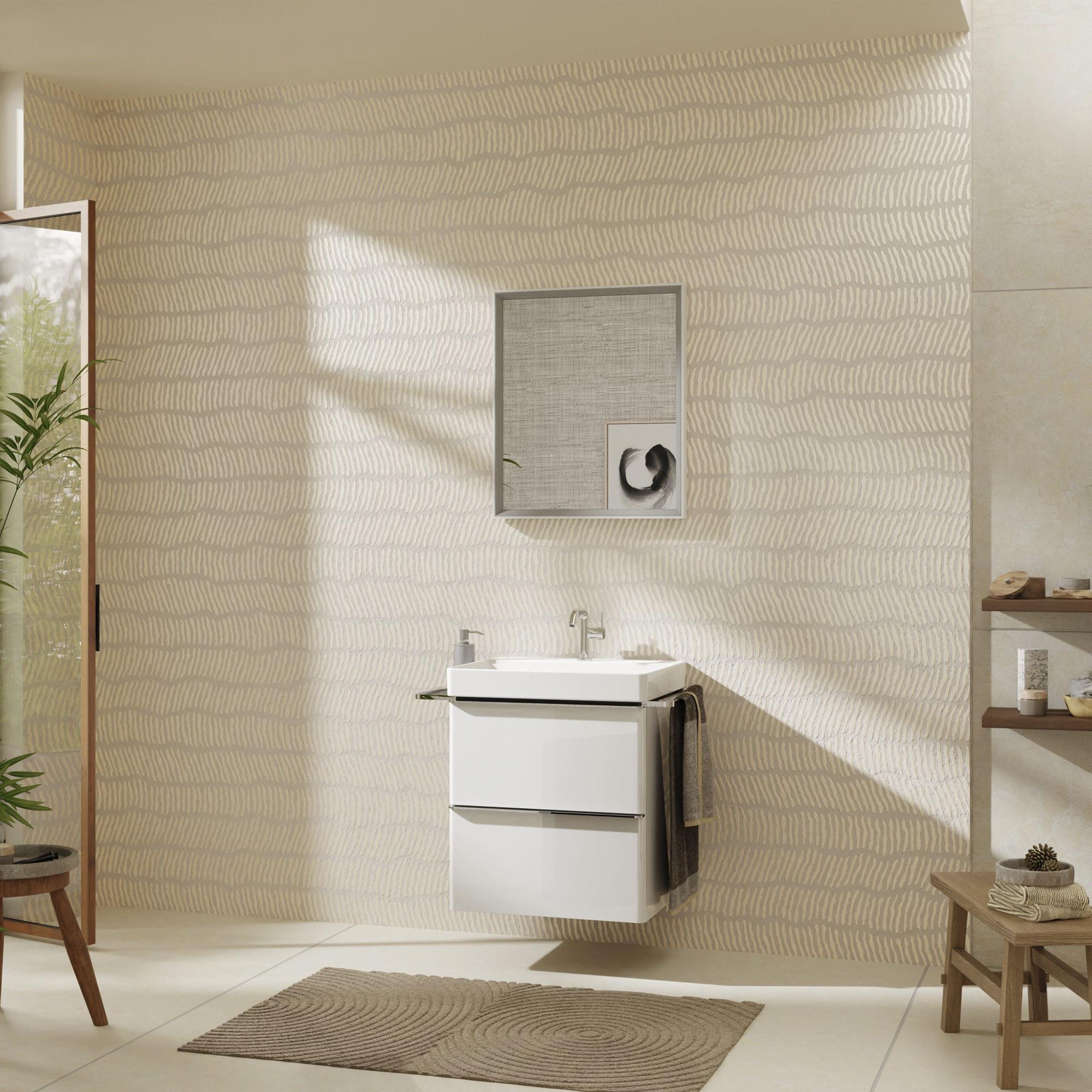 Hansgrohe Xelu Q szafka 58 cm podumywalkowa wisząca biały wysoki połysk/chrom 54023000