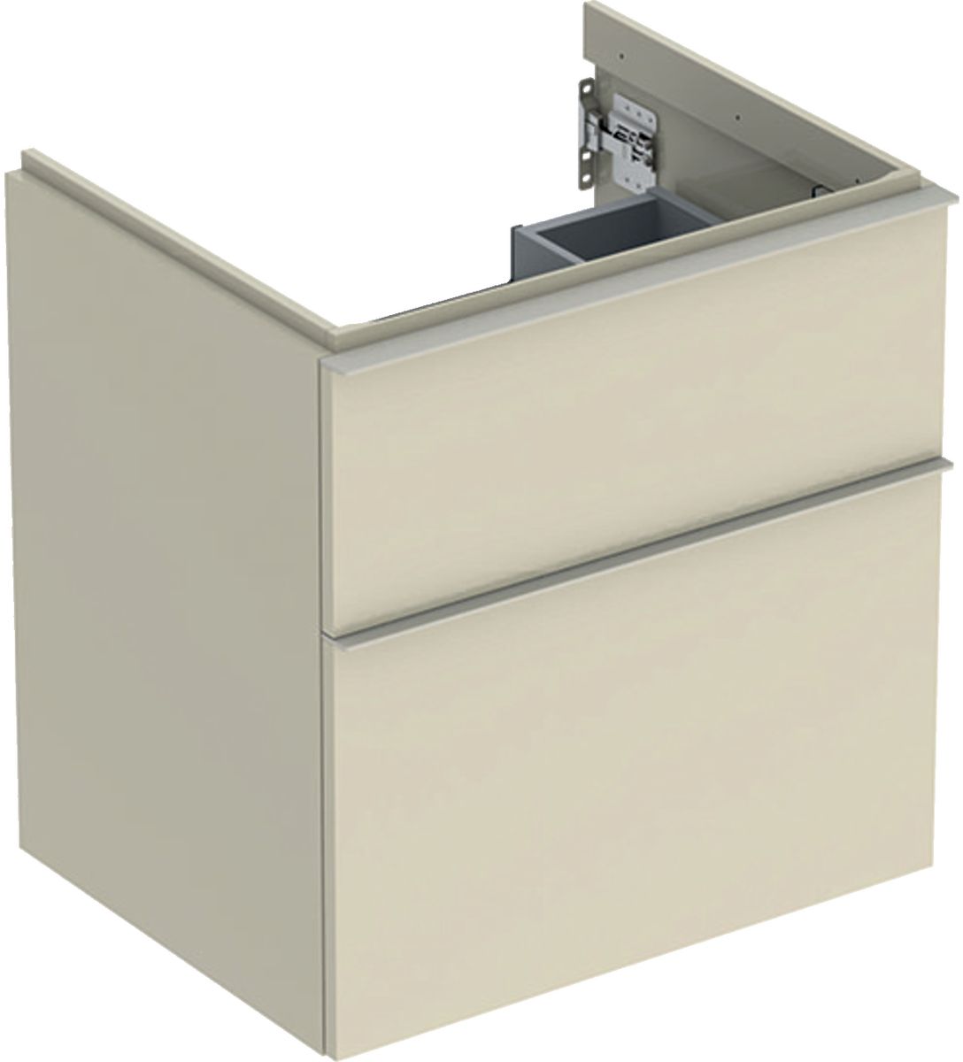 Geberit iCon szafka 59.2 cm podumywalkowa wisząca szary piaskowy połysk/szary piaskowy mat 502.303.JL.1