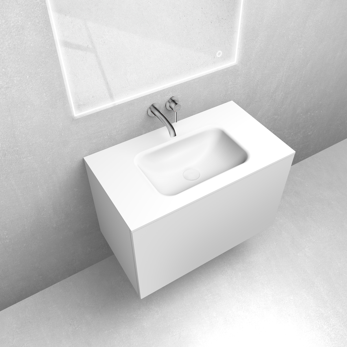 Zestaw Oltens Lun szafka podumywalkowa 80 cm z umywalką Kalla LavaForm biały mat 68783000 - Wysyłka w 24h